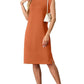 🌸 Femei rotund gât vrac Split Midi rochie cu buzunare