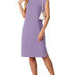 🌸 Femei rotund gât vrac Split Midi rochie cu buzunare