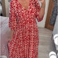 【S-5XL】💞Rochie lungă imprimată casual cu decolteu în V