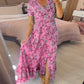 💝 Rochie cu imprimeu floral și decolteu în V
