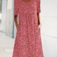 🔥 Rochie florală casual pentru femei din bumbac cu gât rotund (8 culori cu buzunare)
