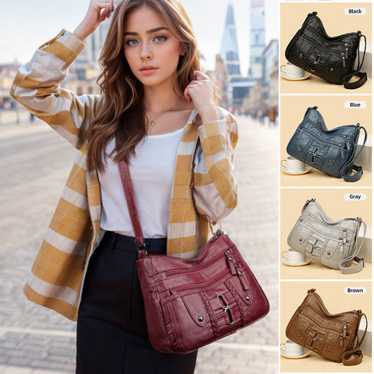 👜Geantă vintage din piele PU moale pentru femei