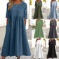 👗Rochie din bumbac cu decolteu rotund și buzunare
