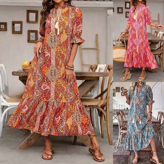 👗 Rochie florală de vară pentru femei cu decolteu în formă de inimă