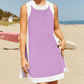 Femei Casual Color Block fără mâneci Topuri potrivite Shorts cu buzunare