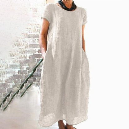 【M-4XL】🌿Rochie lejeră de culoare solidă