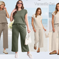 💕2025 Top casual + pantaloni cu picioare largi