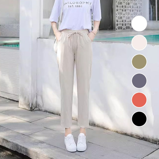 Pantaloni Harem din bumbac pentru femei cu cordon de vară