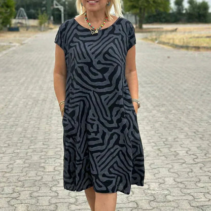 👗Rochie de buzunar tipărită casual pentru femei