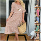 💥2025 Vânzare 🎁 Polka Dot Ruffle Round Neck Midi Skirt
