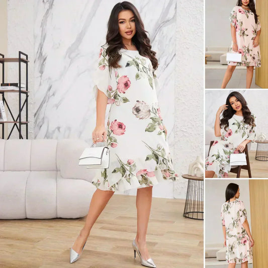 👗Rochie din șifon Blush Petal Flow- elegantă și sofisticată 🌸