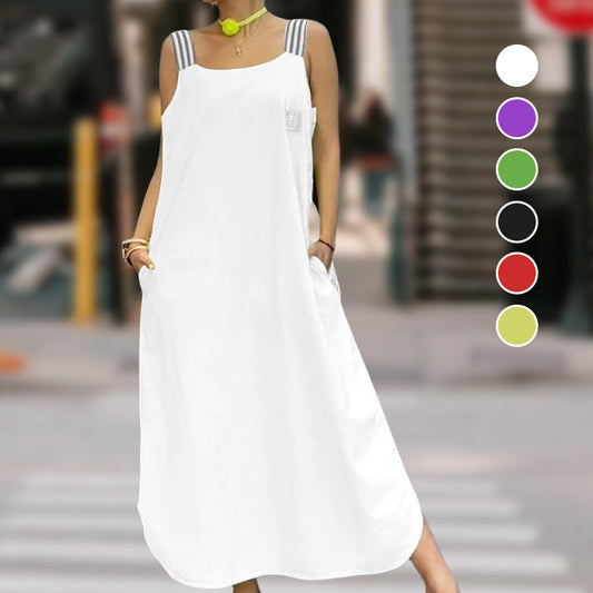 😍💝🌹Rochie extra-lungă cu umeri, cu buzunare🔥💞👍