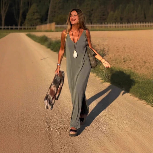 ✨V-Neck rochie lungă