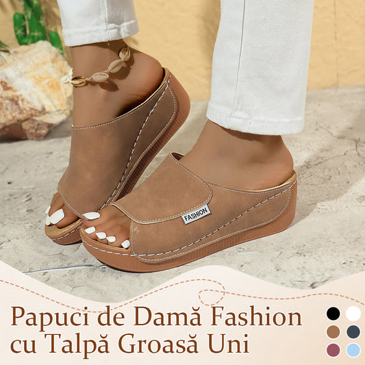 Papuci de Damă Fashion cu Talpă Groasă Uni