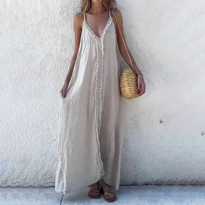 Femei V-neck Spaghetti Strap Maxi Dress