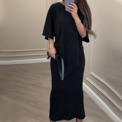 💖Set de două piese pentru femei cu top și fustă cu croială lejeră