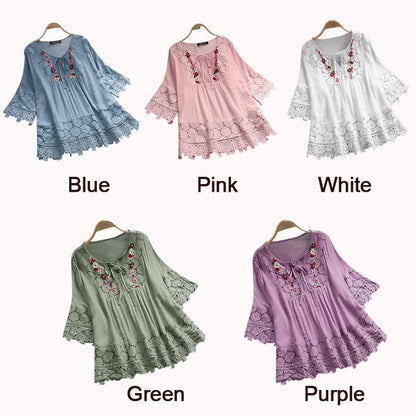 Femei de bumbac lenjerie de bumbac Loose brodate Top brodate
