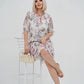 Rochie lungă elegantă cu mânecă scurtă plisată pentru femei