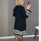 Rochie cu mânecă lungă cu model abstract