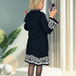Rochie cu mânecă lungă cu model abstract