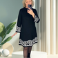 Rochie cu mânecă lungă cu model abstract