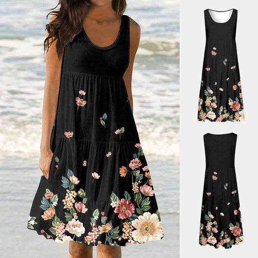 Rochie în stil vestă plisată cu imprimeu