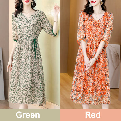 Rochie florală cu jumătate de mânecă