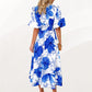 Rochie maxi cu mâneci bufante florale