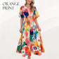 Rochie maxi cu mâneci bufante florale