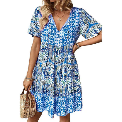 Rochie cu decolteu în V în stil Boho Resort