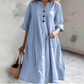 Rochie midi supradimensionată pentru femei cu buzunare A-line