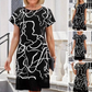 💖Rochie cu mânecă scurtă și gât rotund