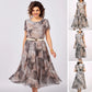 👗 Rochie lungă scurtă elegantă cu gât rotund