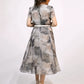 👗 Rochie lungă scurtă elegantă cu gât rotund