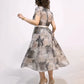👗 Rochie lungă scurtă elegantă cu gât rotund