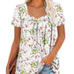 🔥Vânzare fierbinte de vară 49% OFF🌸Femei de vară plisat imprimate mâneci scurte👚