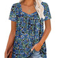 🔥Vânzare fierbinte de vară 49% OFF🌸Femei de vară plisat imprimate mâneci scurte👚