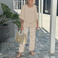 🌸Femeii Casual gât rotund jumătate maneca Top imprimate pantaloni Set