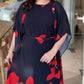 👗 Rochie Flutter cu Gât Rotund & Centură 🌸 | Imprimat Floral | Siluetă Reglabilă