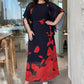 👗 Rochie Flutter cu Gât Rotund & Centură 🌸 | Imprimat Floral | Siluetă Reglabilă