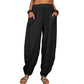 👚 Pantaloni cu picior lat din in și bumbac pentru femei