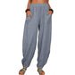 👚 Pantaloni cu picior lat din in și bumbac pentru femei