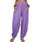 👚 Pantaloni cu picior lat din in și bumbac pentru femei