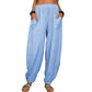 👚 Pantaloni cu picior lat din in și bumbac pentru femei