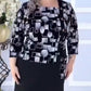 Rochie midi pentru femei cu gât pătrat și imprimeu geometric