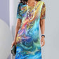 Rochie de gât rotund imprimată casual pentru femei