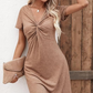 【S-2XL】👗Rochie cu mâneci scurte, cu decolteu în V, pentru femei