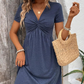 【S-2XL】👗Rochie cu mâneci scurte, cu decolteu în V, pentru femei