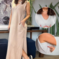 Femei V-Neck fără mâneci Split Maxi rochie