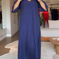 Femei V-Neck fără mâneci Split Maxi rochie